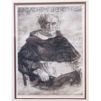 JÓZEF MEHOFFER, Portret O. Joachima Berthier, Akwaforta, sucha igła. Po 1912 r.